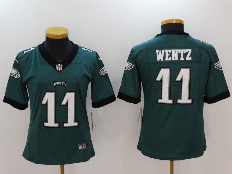 Philadelphia Eagles #11 WENTZ Green Women NFL Jersey 02 Philadelphia Eagles #11 WENTZ Green Women NFL Jersey 02