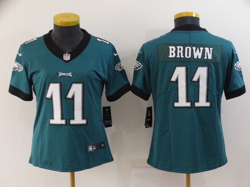 Philadelphia Eagles Green #11 BROWN Women NFL Jersey 02 Philadelphia Eagles Green #11 BROWN Women NFL Jersey 02