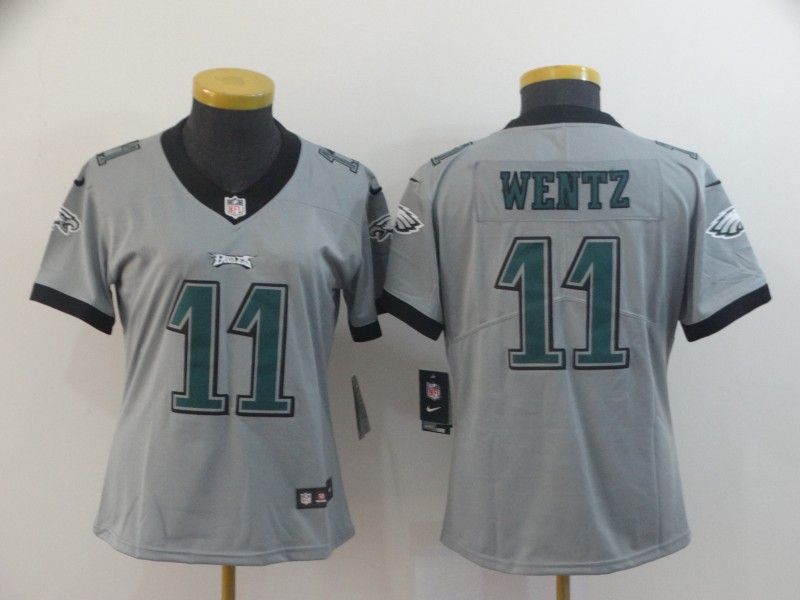 Philadelphia Eagles #11 WENTZ Grey Inverted Legend Women NFL Jersey Philadelphia Eagles #11 WENTZ Grey Inverted Legend Women NFL Jersey