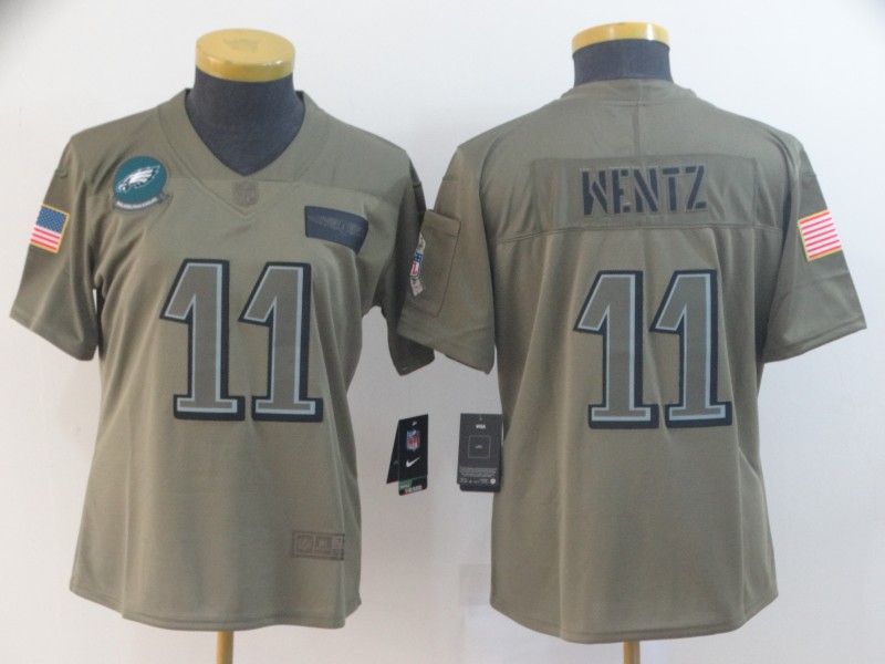 Philadelphia Eagles #11 WENTZ Olive Salute To Service Women NFL Jersey Philadelphia Eagles #11 WENTZ Olive Salute To Service Women NFL Jersey