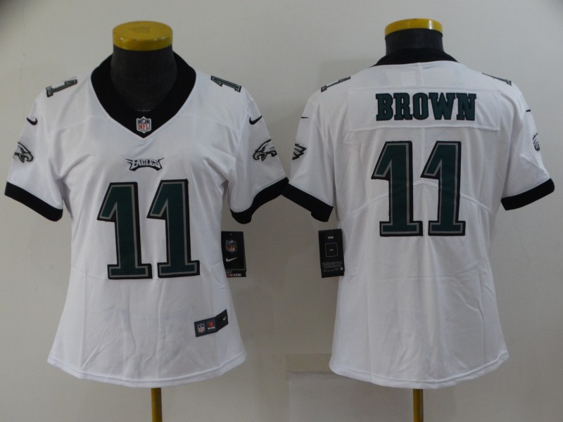 Philadelphia Eagles White #11 BROWN Women NFL Jersey Philadelphia Eagles White #11 BROWN Women NFL Jersey