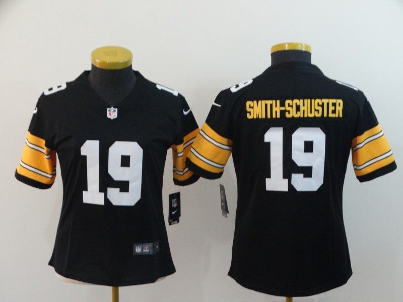 Pittsburgh Steelers #19 SMITH-SCHUSTER Black Women NFL Jersey Pittsburgh Steelers #19 SMITH-SCHUSTER Black Women NFL Jersey