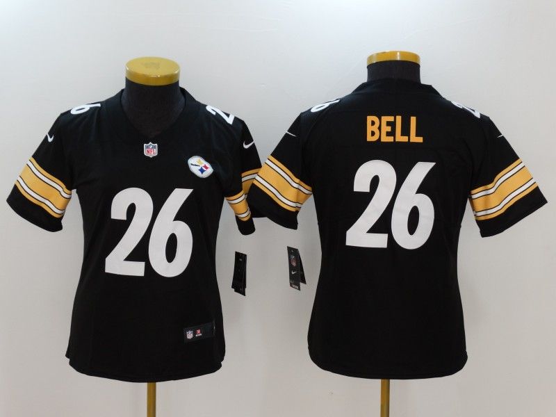 Pittsburgh Steelers #26 BELL Black Women NFL Jersey Pittsburgh Steelers #26 BELL Black Women NFL Jersey