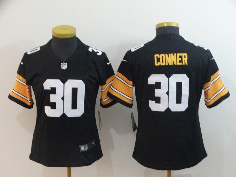 Pittsburgh Steelers #30 CONNER Black Women NFL Jersey Pittsburgh Steelers #30 CONNER Black Women NFL Jersey