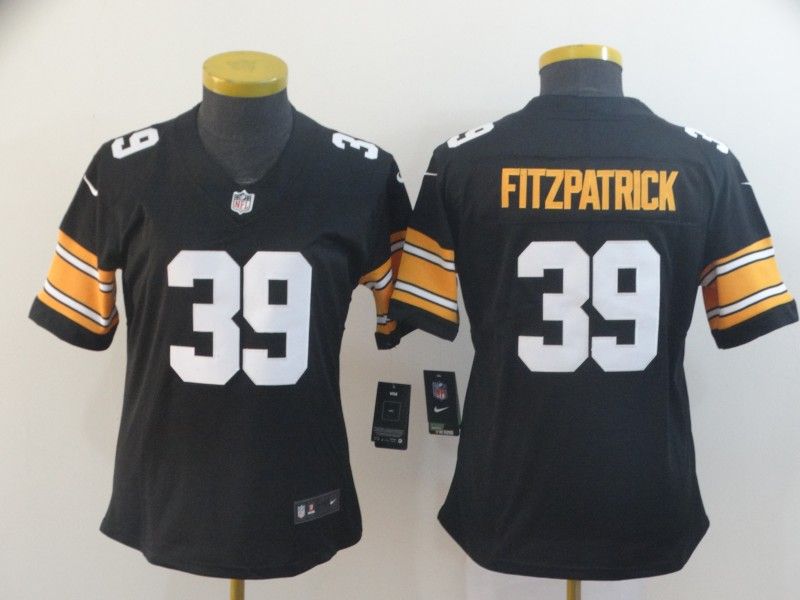 Pittsburgh Steelers #39 FITZPATRICK Black Women NFL Jersey Pittsburgh Steelers #39 FITZPATRICK Black Women NFL Jersey
