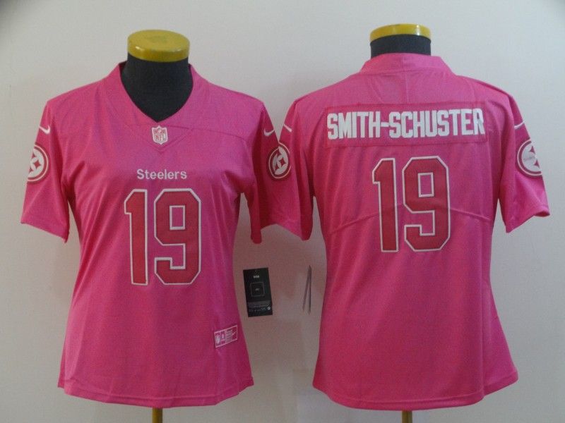 Pittsburgh Steelers #19 SMITH-SCHUSTER Pink Fashion Women NFL Jersey Pittsburgh Steelers #19 SMITH-SCHUSTER Pink Fashion Women NFL Jersey
