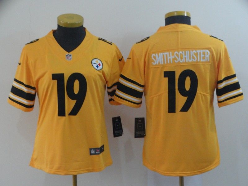 Pittsburgh Steelers #19 SMITH-SCHUSTER Yellow Inverted Legend Women NFL Jersey Pittsburgh Steelers #19 SMITH-SCHUSTER Yellow Inverted Legend Women NFL Jersey