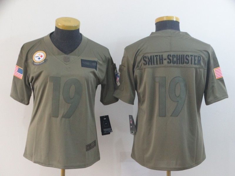 Pittsburgh Steelers #19 SMITH-SCHUSTER Olive Salute To Service Women NFL Jersey Pittsburgh Steelers #19 SMITH-SCHUSTER Olive Salute To Service Women NFL Jersey
