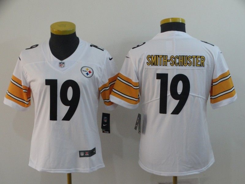 Pittsburgh Steelers #19 SMITH-SCHUSTER White Women NFL Jersey Pittsburgh Steelers #19 SMITH-SCHUSTER White Women NFL Jersey