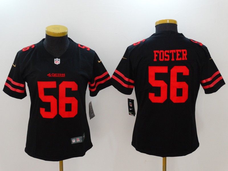 San Francisco 49ers #56 FOSTER Black Women NFL Jersey San Francisco 49ers #56 FOSTER Black Women NFL Jersey
