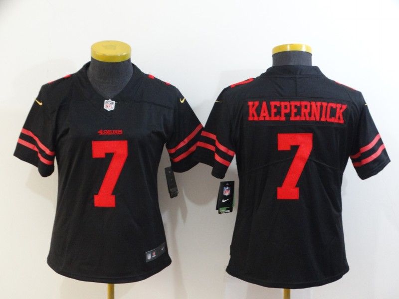 San Francisco 49ers #7 KAEPEERNICK Black Women NFL Jersey San Francisco 49ers #7 KAEPEERNICK Black Women NFL Jersey