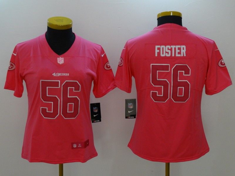 San Francisco 49ers #56 FOSTER Pink Fashion Women NFL Jersey San Francisco 49ers #56 FOSTER Pink Fashion Women NFL Jersey