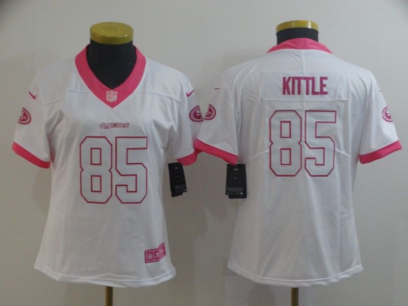 San Francisco 49ers #85 KITTLE White Fashion Women NFL Jersey San Francisco 49ers #85 KITTLE White Fashion Women NFL Jersey