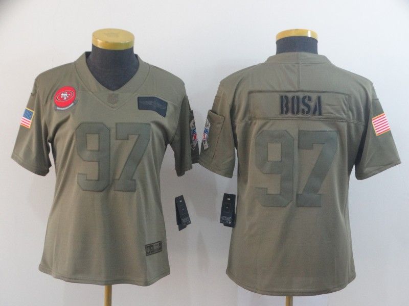 San Francisco 49ers #97 BOSA Olive Salute To Service Women NFL Jersey San Francisco 49ers #97 BOSA Olive Salute To Service Women NFL Jersey