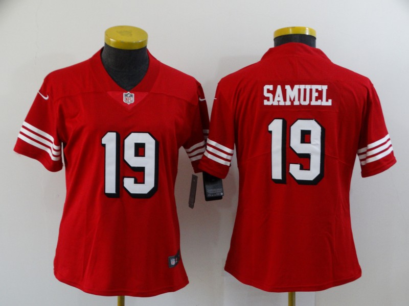 San Francisco 49ers Red #19 SAMUEL Women NFL Jersey 02 San Francisco 49ers Red #19 SAMUEL Women NFL Jersey 02