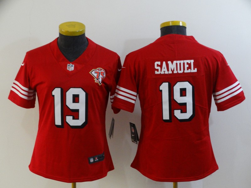 San Francisco 49ers Red #19 SAMUEL Women NFL Jersey 03 San Francisco 49ers Red #19 SAMUEL Women NFL Jersey 03