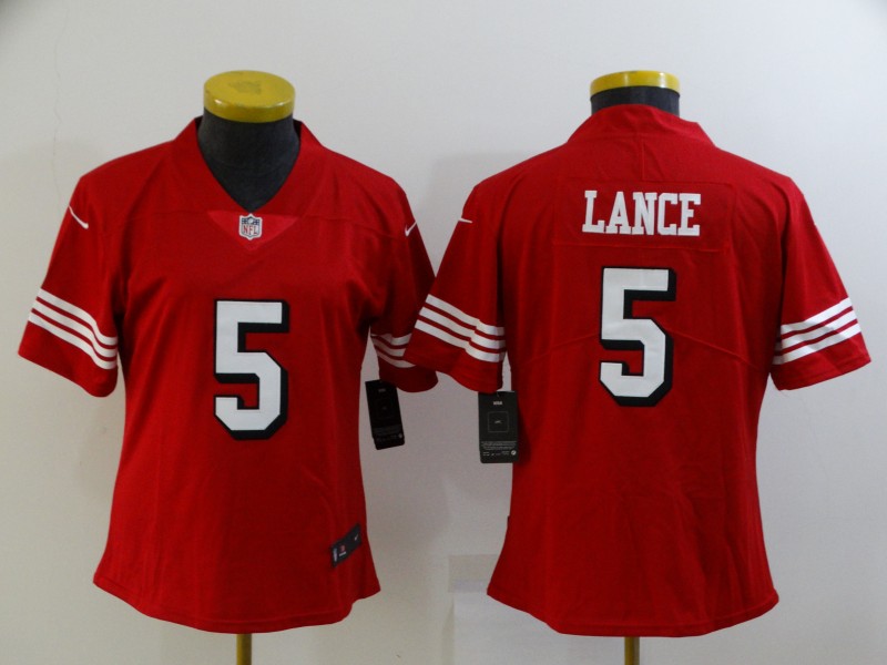 San Francisco 49ers Red #5 LANCE Women NFL Jersey San Francisco 49ers Red #5 LANCE Women NFL Jersey