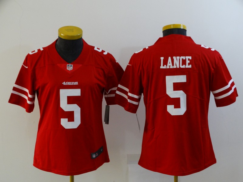 San Francisco 49ers Red #5 LANCE Women NFL Jersey 02 San Francisco 49ers Red #5 LANCE Women NFL Jersey 02