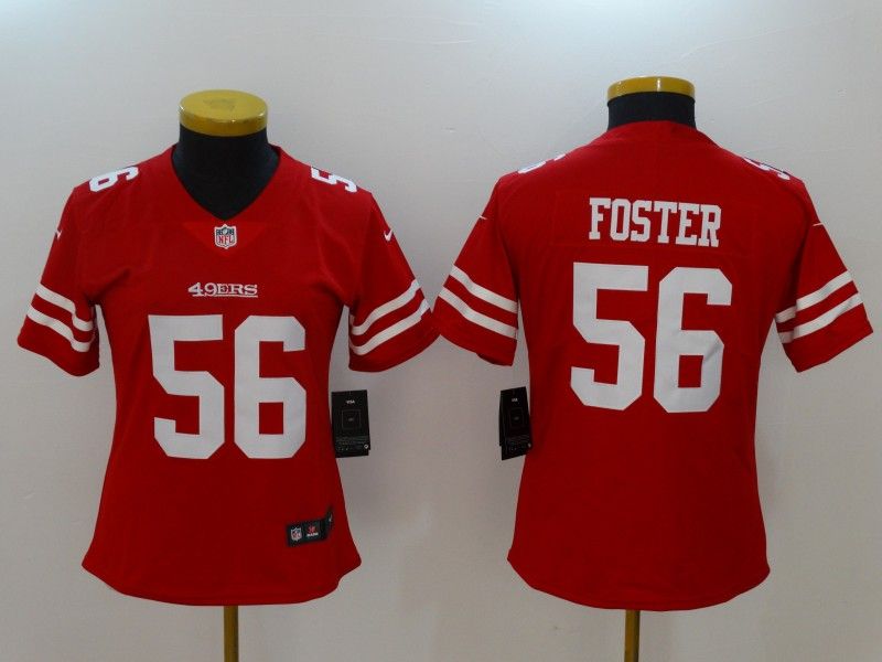 San Francisco 49ers #56 FOSTER Red Women NFL Jersey San Francisco 49ers #56 FOSTER Red Women NFL Jersey