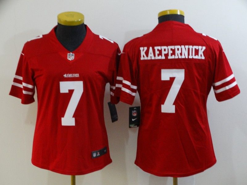 San Francisco 49ers #7 KAEPEERNICK Red Women NFL Jersey San Francisco 49ers #7 KAEPEERNICK Red Women NFL Jersey