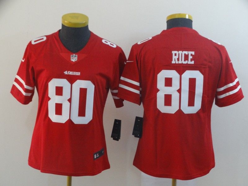 San Francisco 49ers #80 RICE Red Women NFL Jersey San Francisco 49ers #80 RICE Red Women NFL Jersey