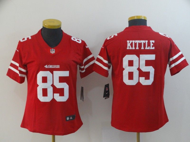San Francisco 49ers #85 KITTLE Red Women NFL Jersey San Francisco 49ers #85 KITTLE Red Women NFL Jersey