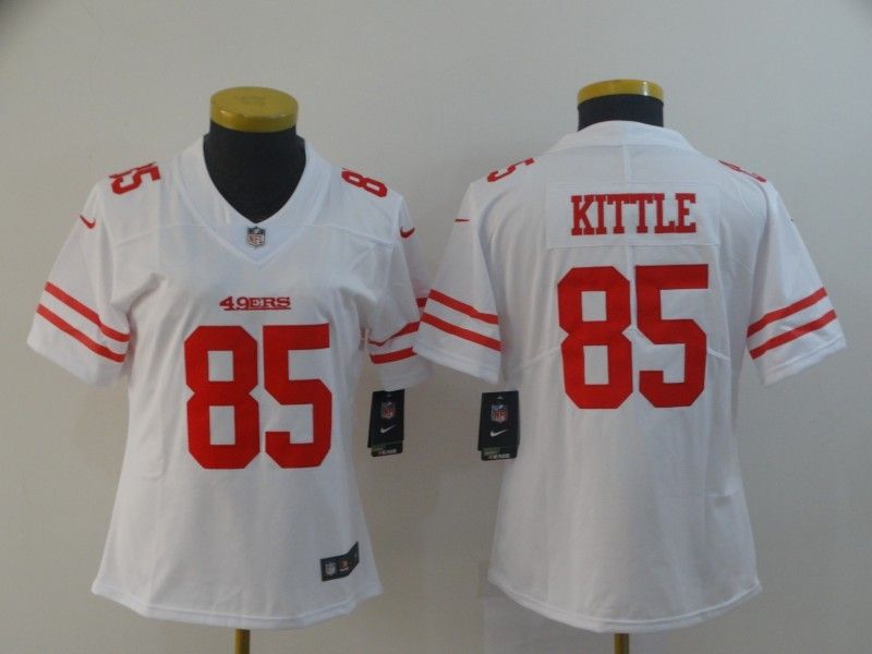 San Francisco 49ers #85 KITTLE White Women NFL Jersey San Francisco 49ers #85 KITTLE White Women NFL Jersey