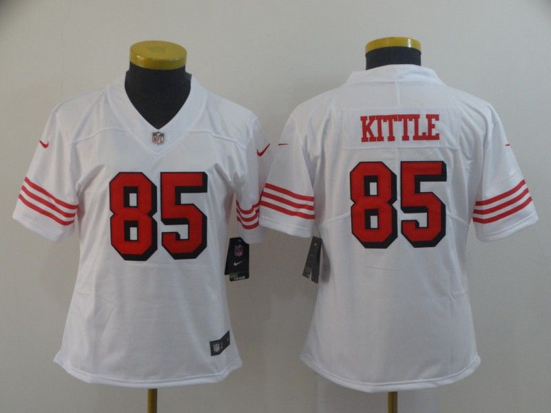 San Francisco 49ers #85 KITTLE White Women NFL Jersey 02 San Francisco 49ers #85 KITTLE White Women NFL Jersey 02
