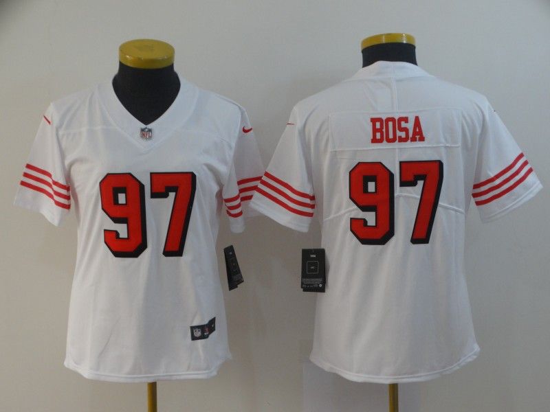 San Francisco 49ers #97 BOSA White Women NFL Jersey 02 San Francisco 49ers #97 BOSA White Women NFL Jersey 02