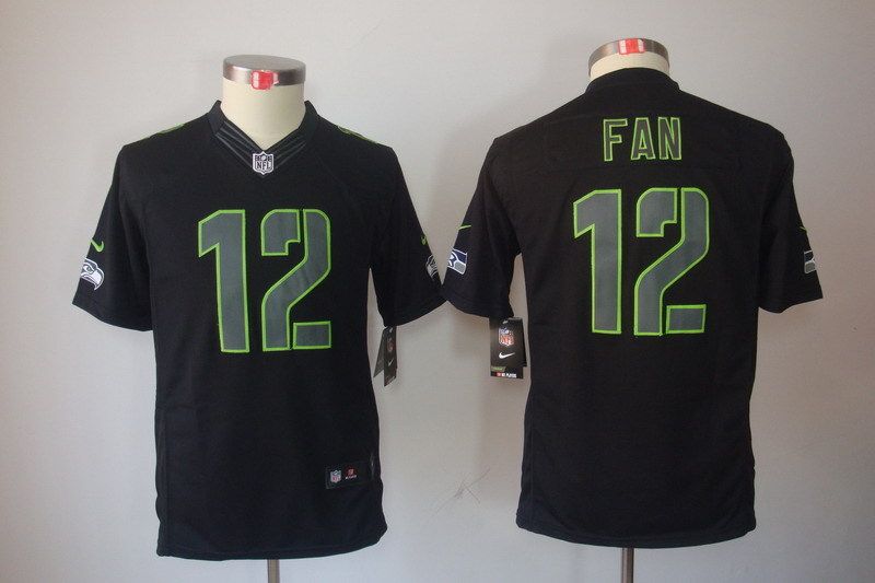 Seattle Seahawks #12 FAN Black Women NFL Jersey Seattle Seahawks #12 FAN Black Women NFL Jersey