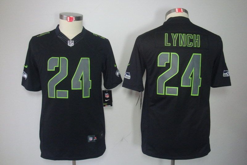 Seattle Seahawks #24 LYNCH Black Women NFL Jersey Seattle Seahawks #24 LYNCH Black Women NFL Jersey