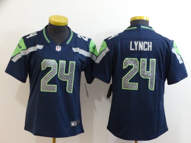 Seattle Seahawks #24 LYNCH Dark Blue Women NFL Jersey Seattle Seahawks #24 LYNCH Dark Blue Women NFL Jersey
