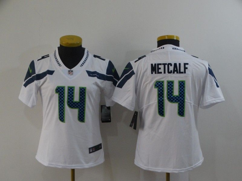 Seattle Seahawks #14 METCALF White Women NFL Jersey Seattle Seahawks #14 METCALF White Women NFL Jersey