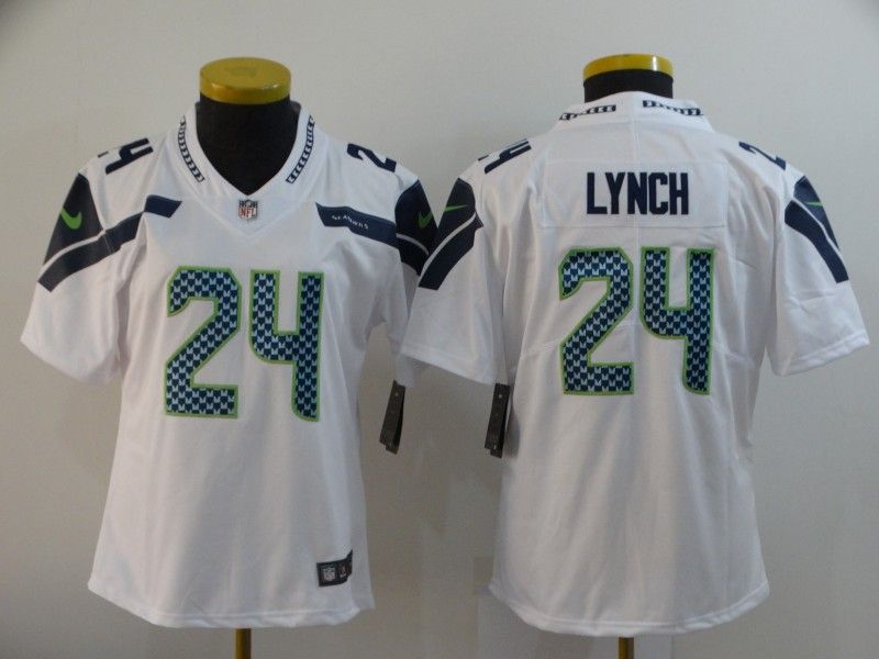 Seattle Seahawks #24 LYNCH White Women NFL Jersey Seattle Seahawks #24 LYNCH White Women NFL Jersey