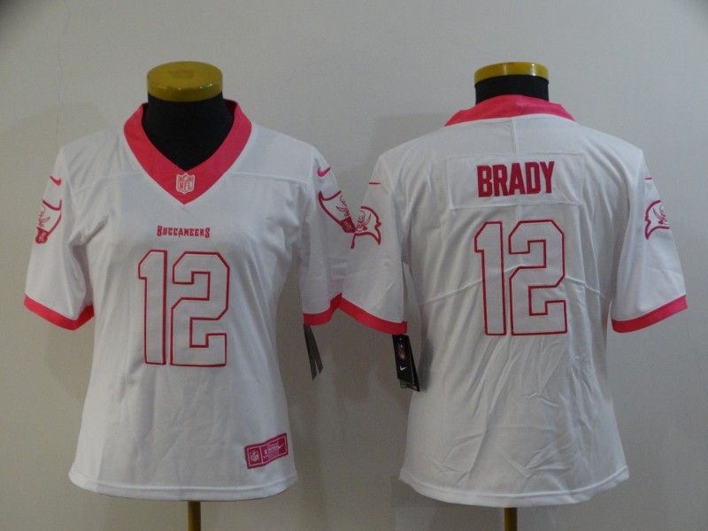 Tampa Bay Buccaneers #12 BRADY White Fashion Women NFL Jersey Tampa Bay Buccaneers #12 BRADY White Fashion Women NFL Jersey