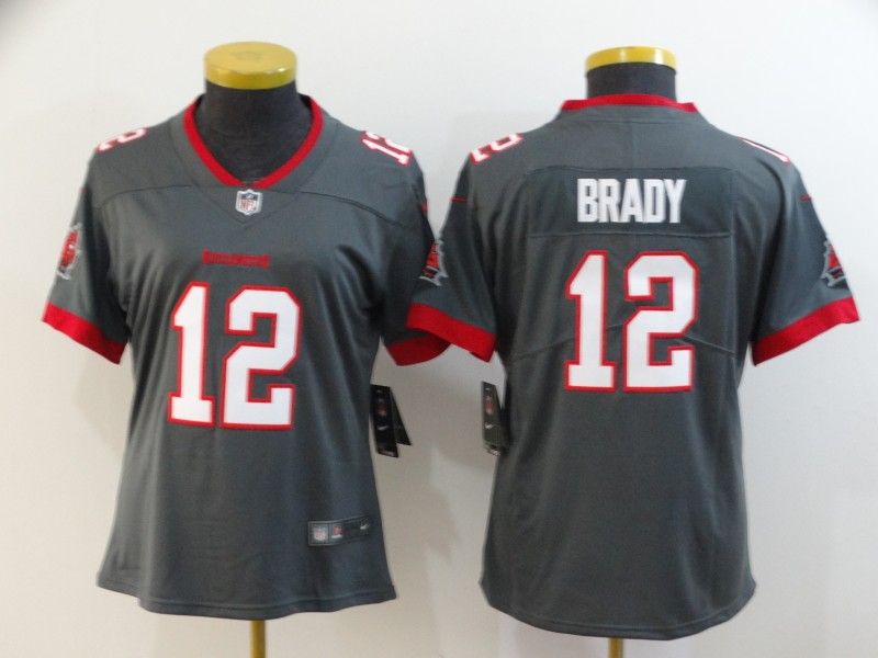 Tampa Bay Buccaneers #12 BRADY Grey Women NFL Jersey Tampa Bay Buccaneers #12 BRADY Grey Women NFL Jersey