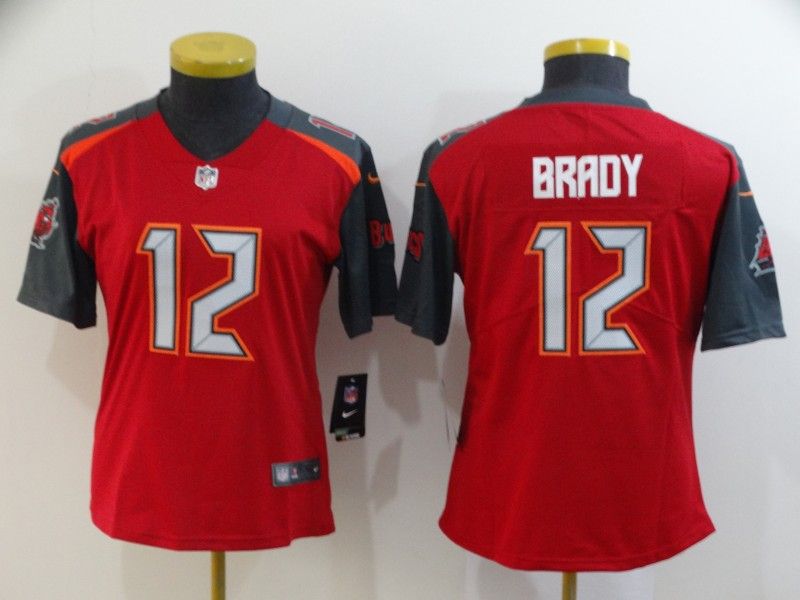 Tampa Bay Buccaneers #12 BRADY Red Women NFL Jersey 02 Tampa Bay Buccaneers #12 BRADY Red Women NFL Jersey 02