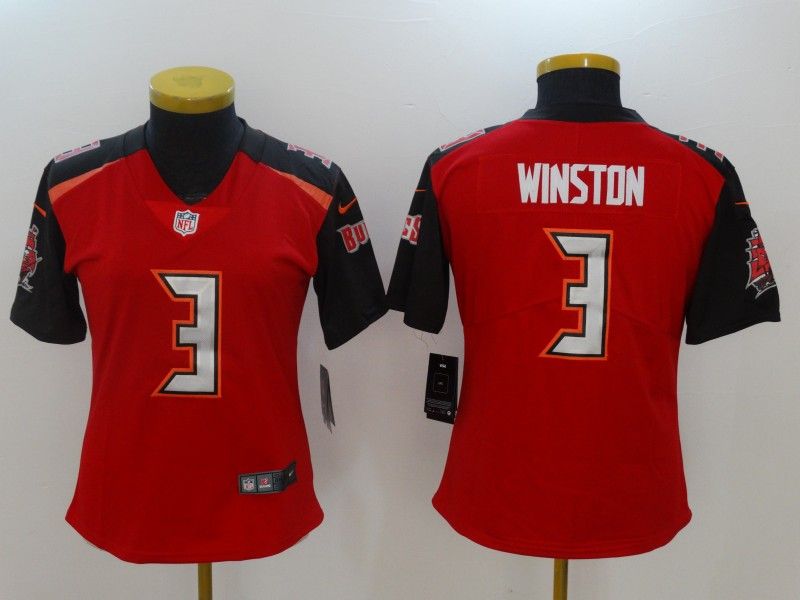 Tampa Bay Buccaneers #3 WINSTON Red Women NFL Jersey Tampa Bay Buccaneers #3 WINSTON Red Women NFL Jersey