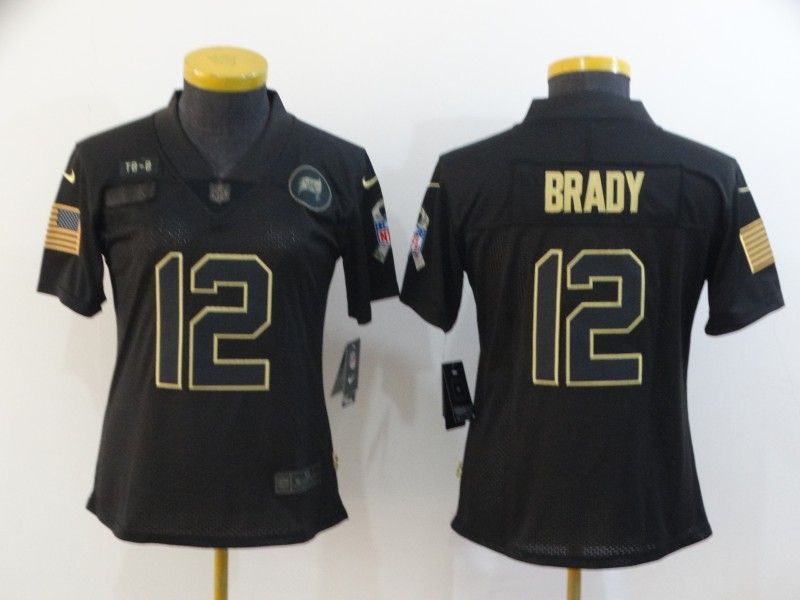 Tampa Bay Buccaneers #12 BRADY Black Gold Salute To Service Women NFL Jersey Tampa Bay Buccaneers #12 BRADY Black Gold Salute To Service Women NFL Jersey