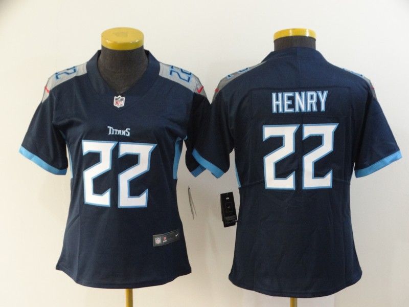 Tennessee Titans #22 HENRY Dark Blue Women NFL Jersey Tennessee Titans #22 HENRY Dark Blue Women NFL Jersey