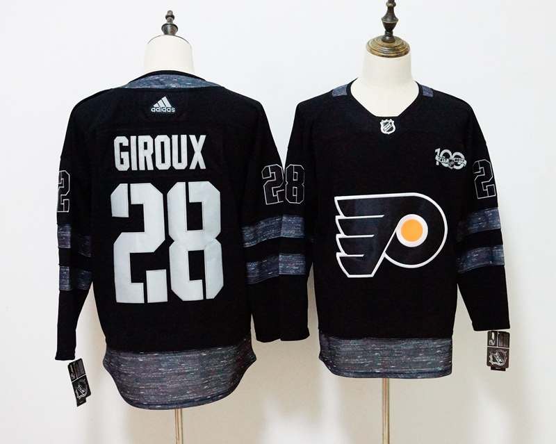 Philadelphia Flyers Black #28 GIROUX 100th Anniversary NHL Jersey Philadelphia Flyers Black #28 GIROUX 100th Anniversary NHL Jersey