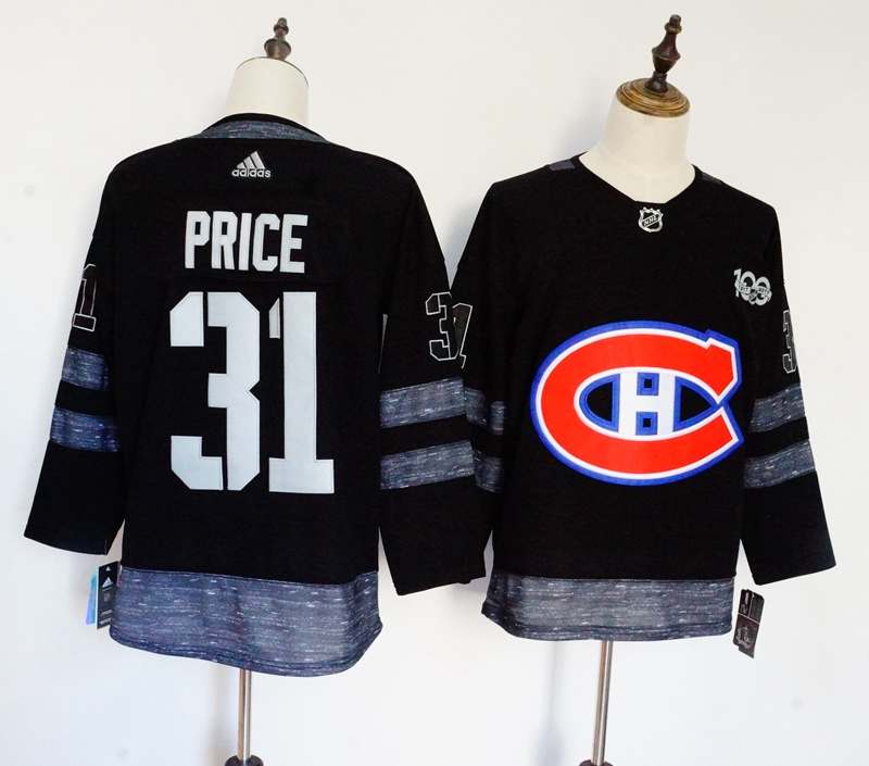 Montreal Canadiens Blac #31 PRICE 100th Anniversary NHL Jersey Montreal Canadiens Blac #31 PRICE 100th Anniversary NHL Jersey