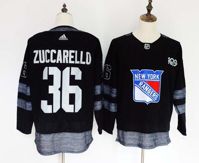 New York Rangers Black #36 ZUCCARELLO 100th Anniversary NHL Jersey New York Rangers Black #36 ZUCCARELLO 100th Anniversary NHL Jersey
