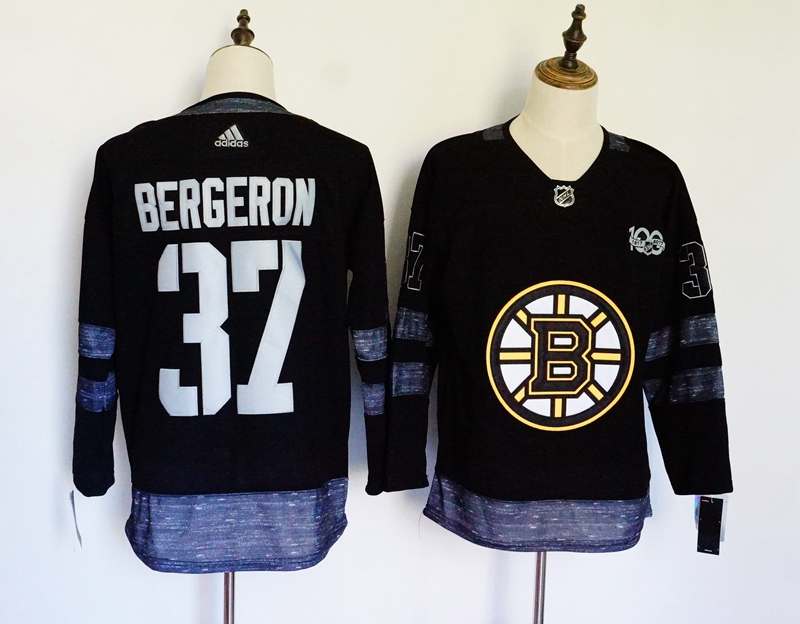 Boston Bruins Black #37 BERGERON 100th Anniversary NHL Jersey Boston Bruins Black #37 BERGERON 100th Anniversary NHL Jersey