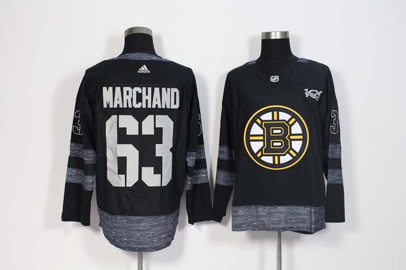 Boston Bruins Black #63 MARGHAND 100th Anniversary NHL Jersey Boston Bruins Black #63 MARGHAND 100th Anniversary NHL Jersey