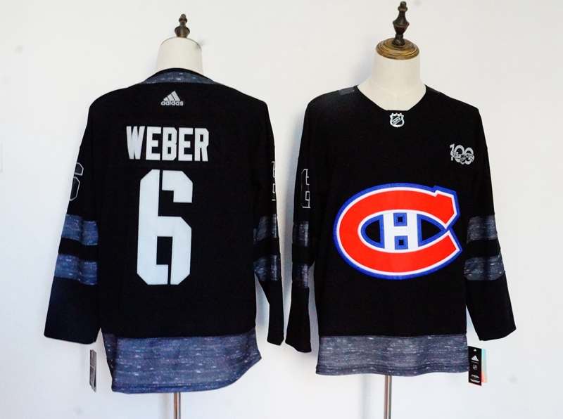 Montreal Canadiens Black #6 WEBEP 100th Anniversary NHL Jersey Montreal Canadiens Black #6 WEBEP 100th Anniversary NHL Jersey