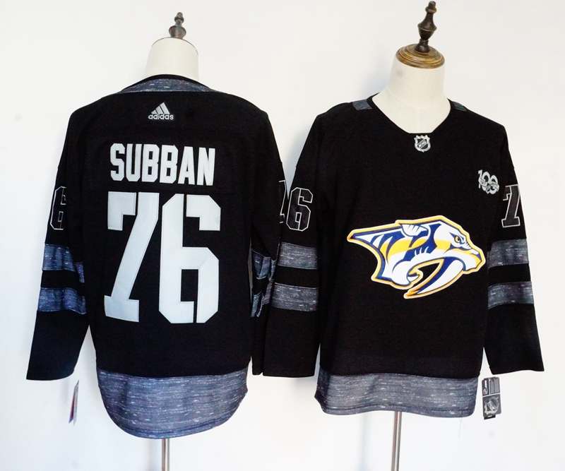 Nashville Predators Black #76 SUBBAN 100th Anniversary NHL Jersey Nashville Predators Black #76 SUBBAN 100th Anniversary NHL Jersey