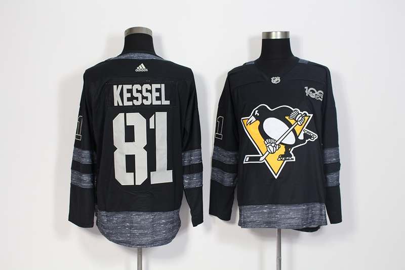 Pittsburgh Penguins Black #81 KESSEL 100th Anniversary NHL Jersey Pittsburgh Penguins Black #81 KESSEL 100th Anniversary NHL Jersey
