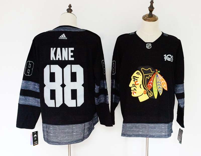 Chicago Blackhawks Black #88 KANE 100th Anniversary NHL Jersey Chicago Blackhawks Black #88 KANE 100th Anniversary NHL Jersey