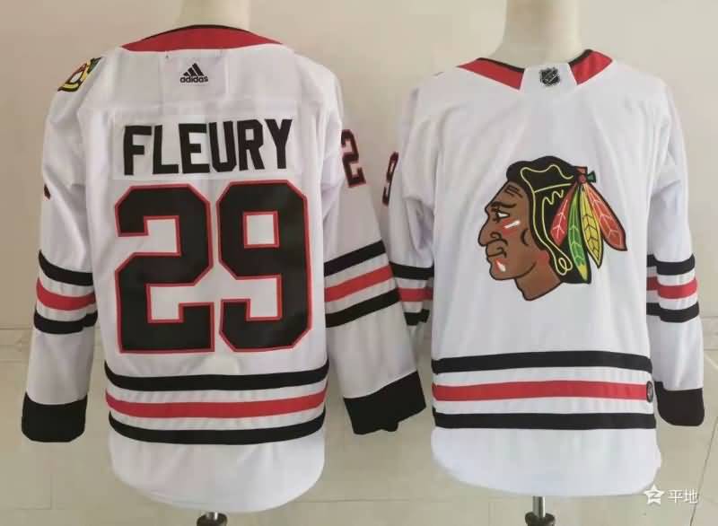 Chicago Blackhawks White #29 FLEURY NHL Jersey